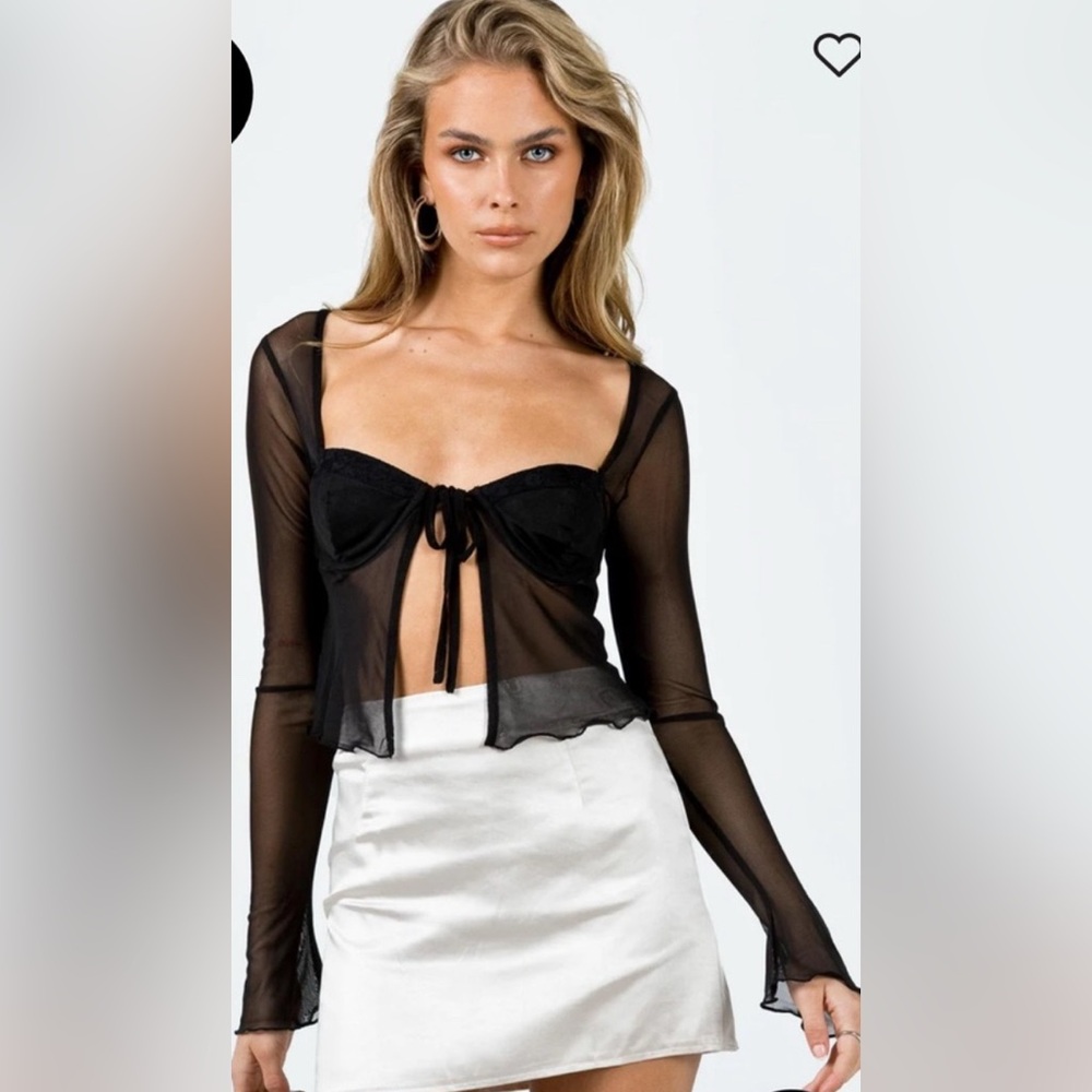 TASIA LONG SLEEVE TOP BLACK